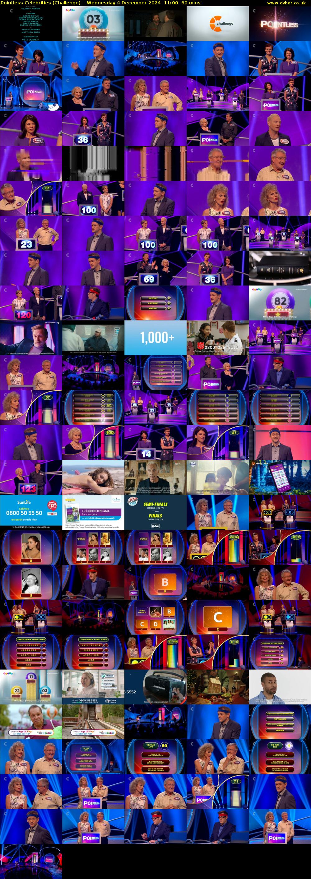 Pointless Celebrities (Challenge) Wednesday 4 December 2024 11:00 - 12:00