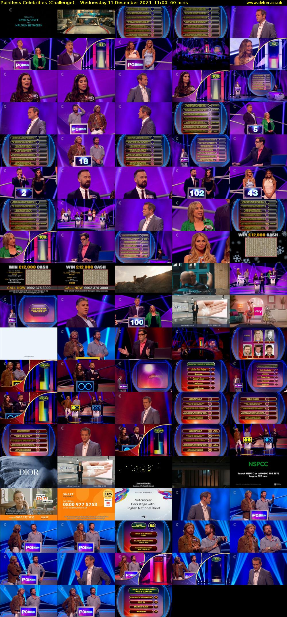 Pointless Celebrities (Challenge) Wednesday 11 December 2024 11:00 - 12:00