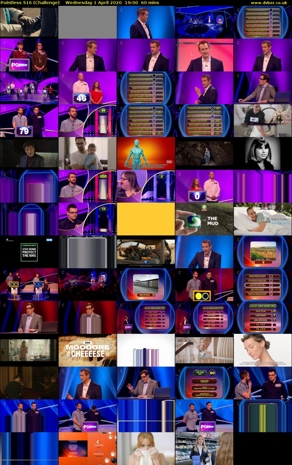 Pointless S16 (Challenge) Wednesday 1 April 2020 19:00 - 20:00