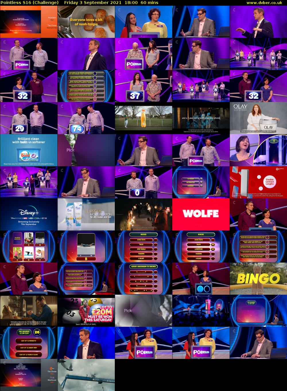 Pointless S16 (Challenge) Friday 3 September 2021 19:00 - 20:00