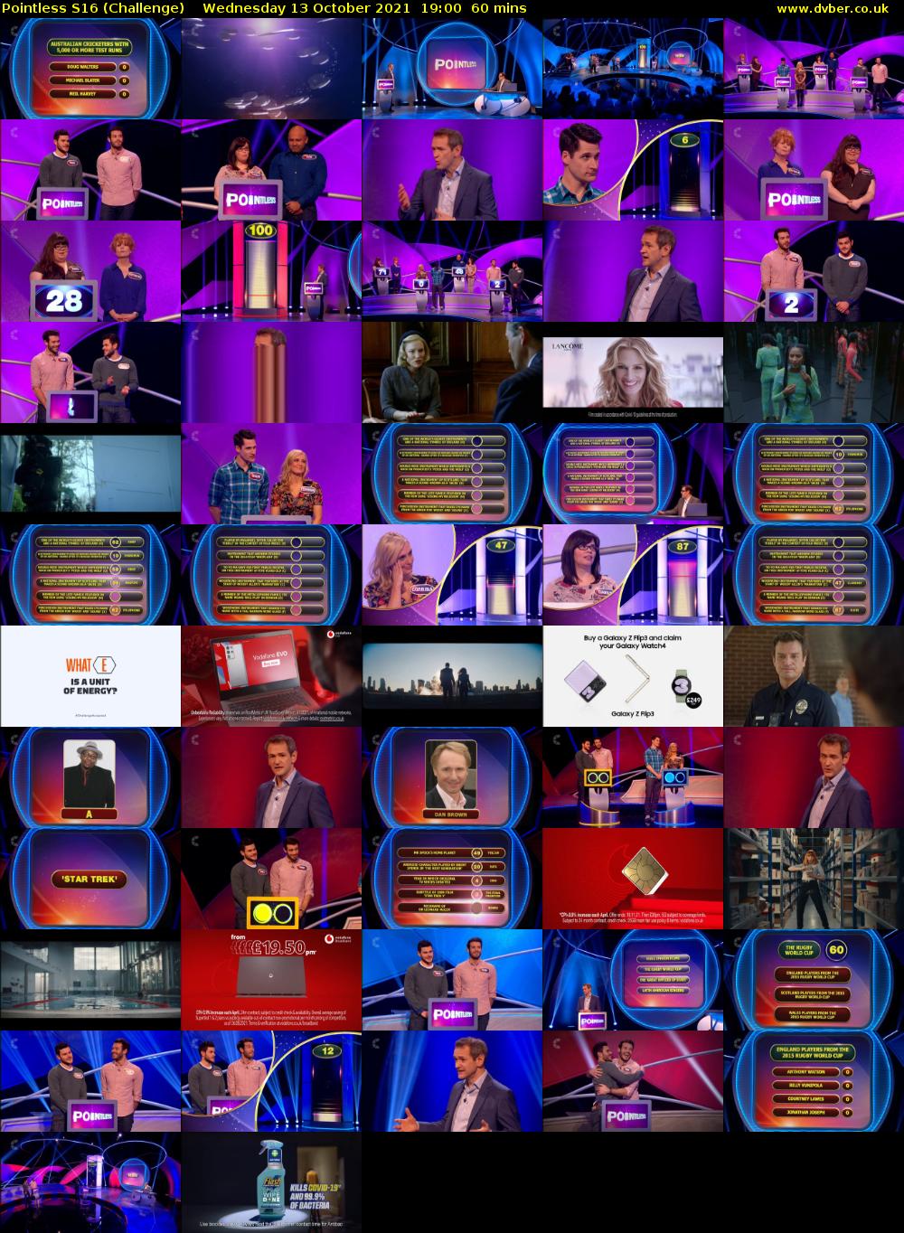 Pointless S16 (Challenge) Wednesday 13 October 2021 19:00 - 20:00