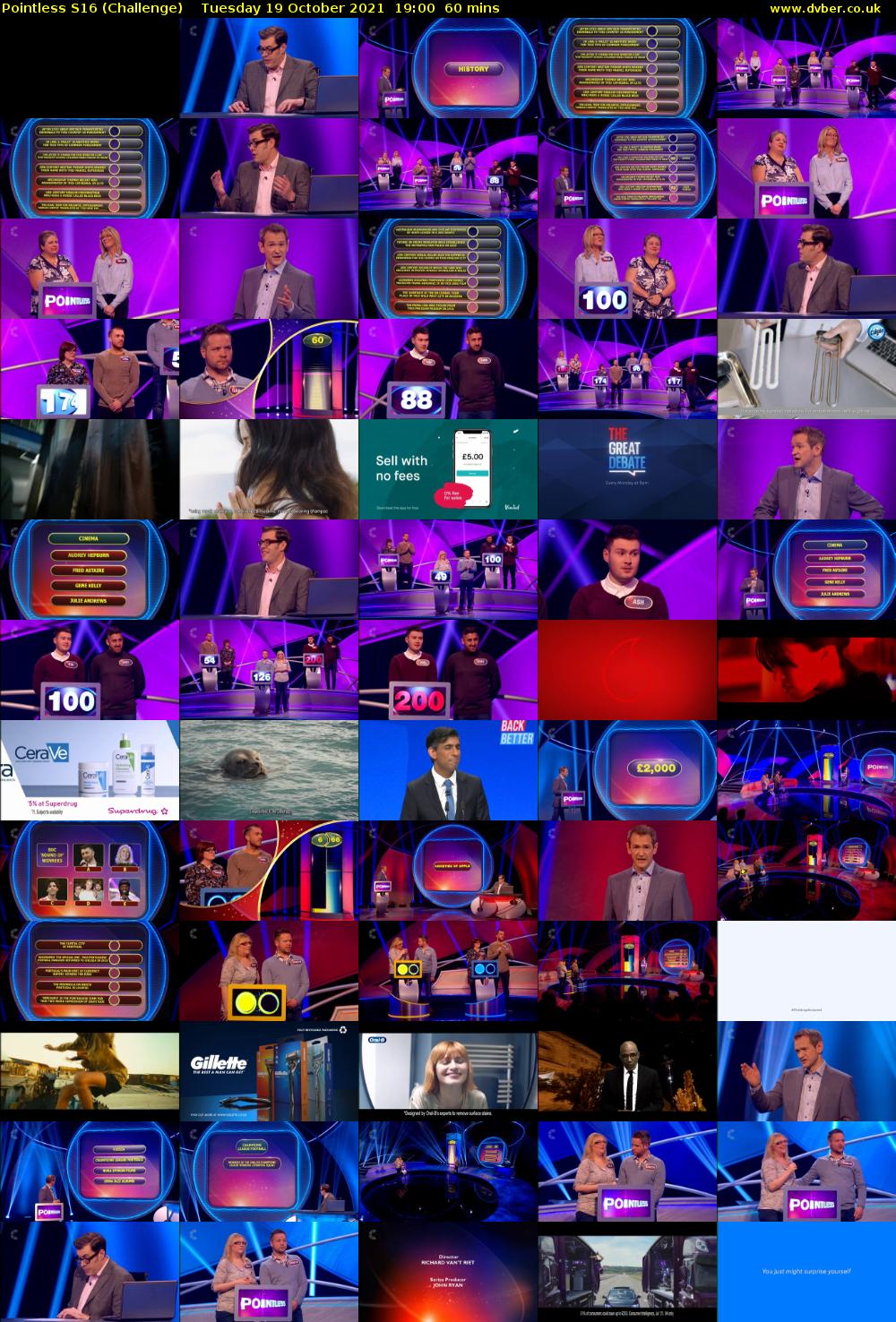 Pointless S16 (Challenge) Tuesday 19 October 2021 19:00 - 20:00