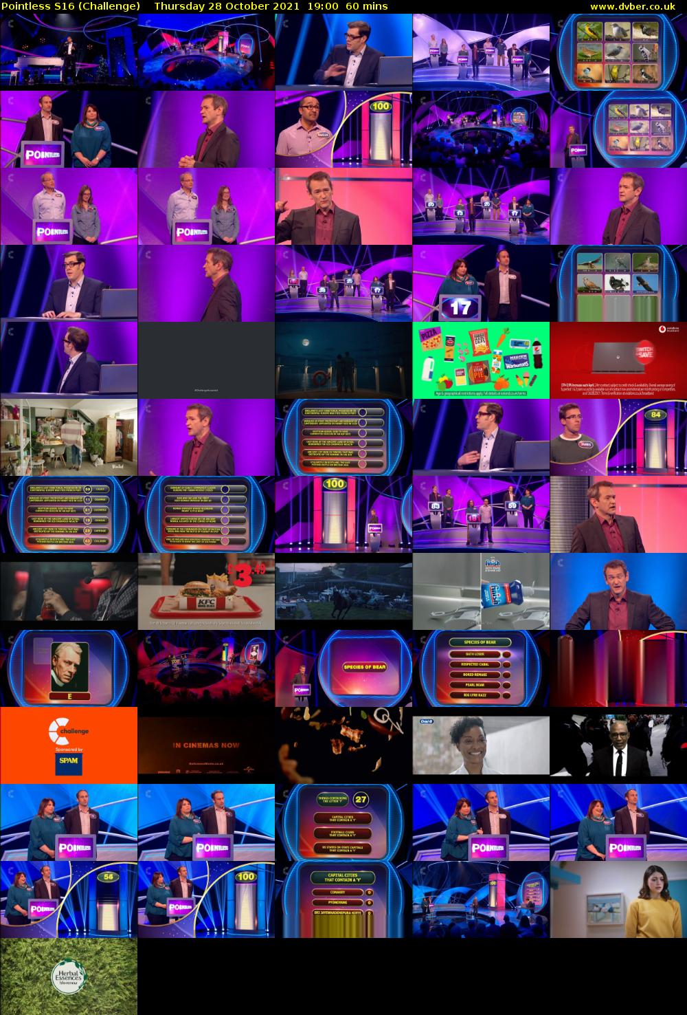 Pointless S16 (Challenge) Thursday 28 October 2021 19:00 - 20:00
