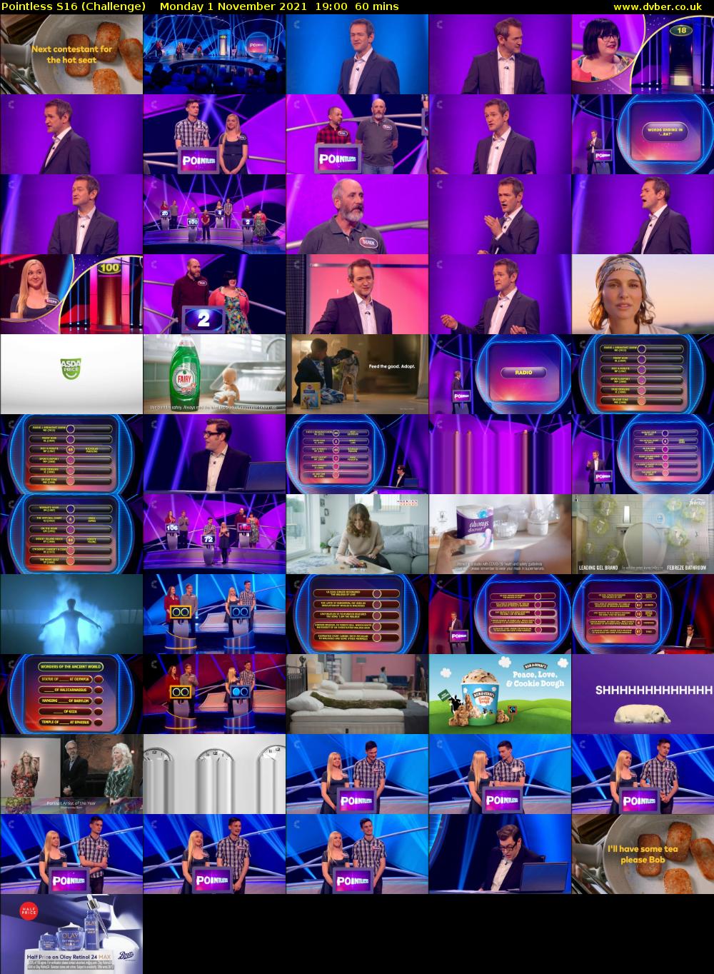 Pointless S16 (Challenge) Monday 1 November 2021 19:00 - 20:00