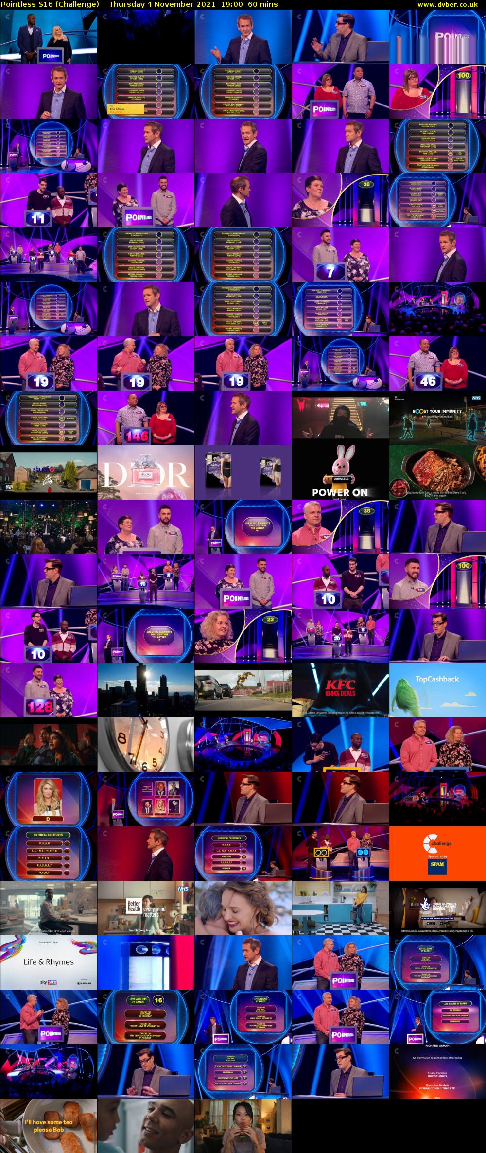 Pointless S16 (Challenge) Thursday 4 November 2021 19:00 - 20:00