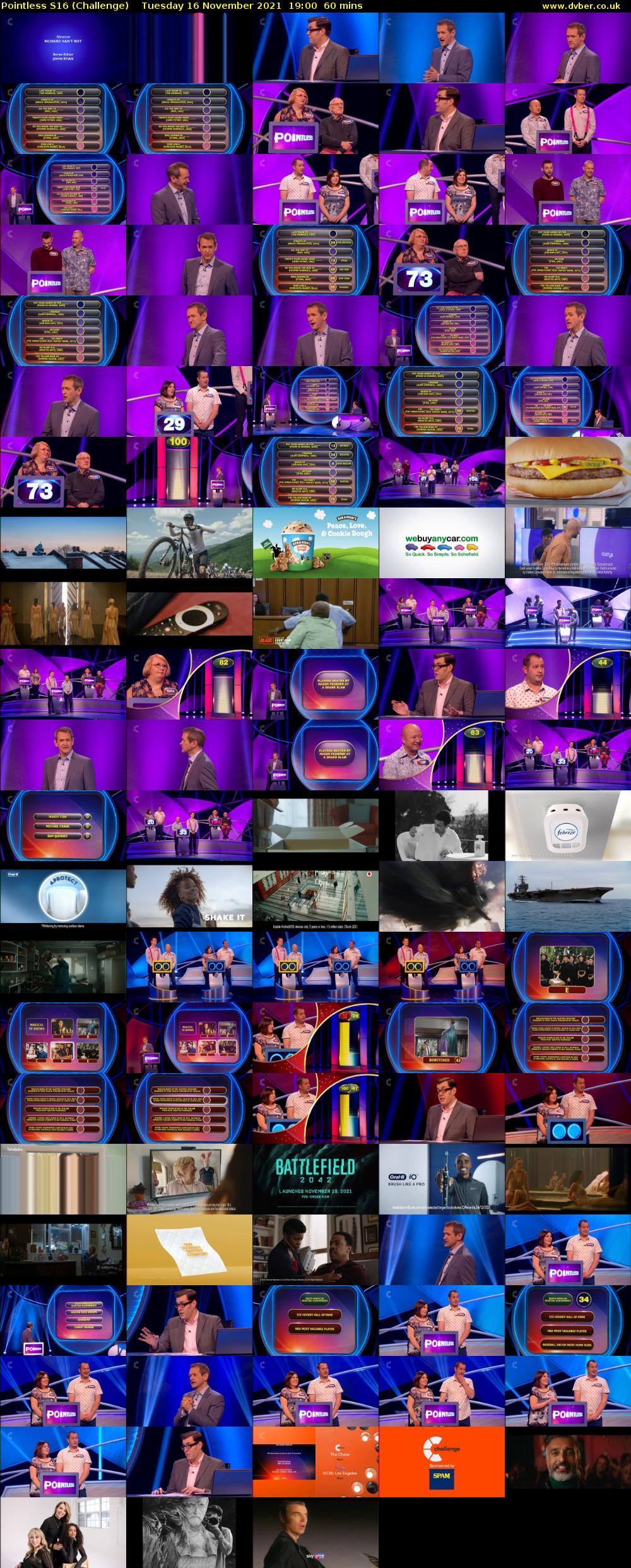 Pointless S16 (Challenge) Tuesday 16 November 2021 19:00 - 20:00