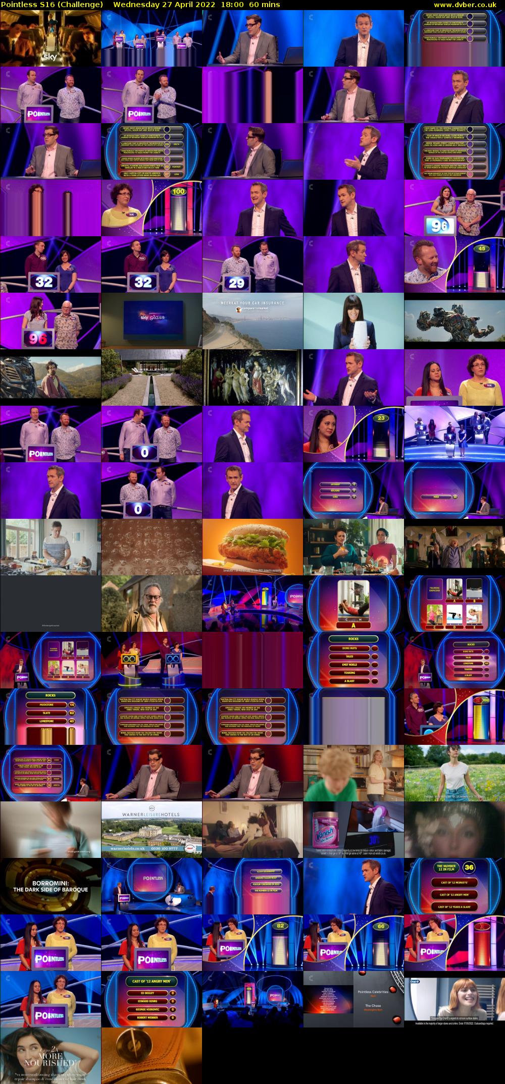 Pointless S16 (Challenge) Wednesday 27 April 2022 18:00 - 19:00