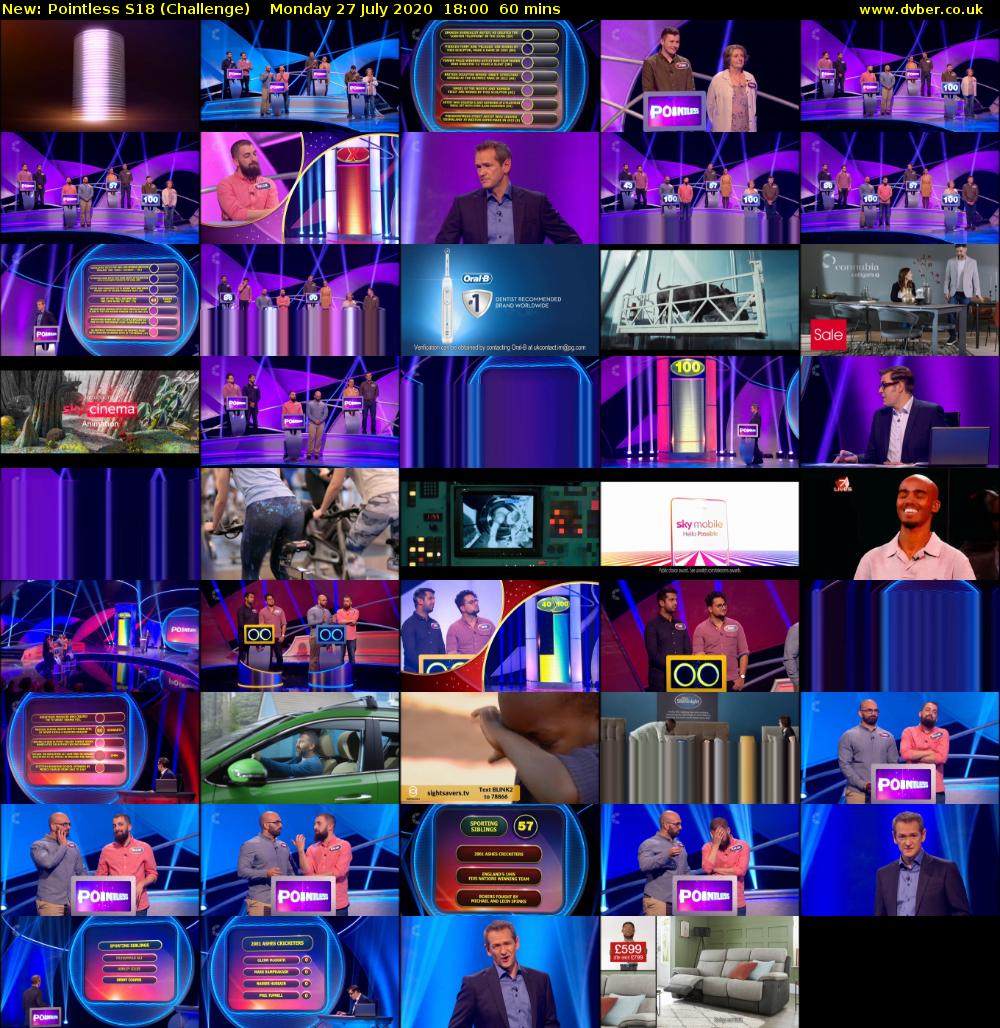 Pointless S18 (Challenge) Monday 27 July 2020 18:00 - 19:00