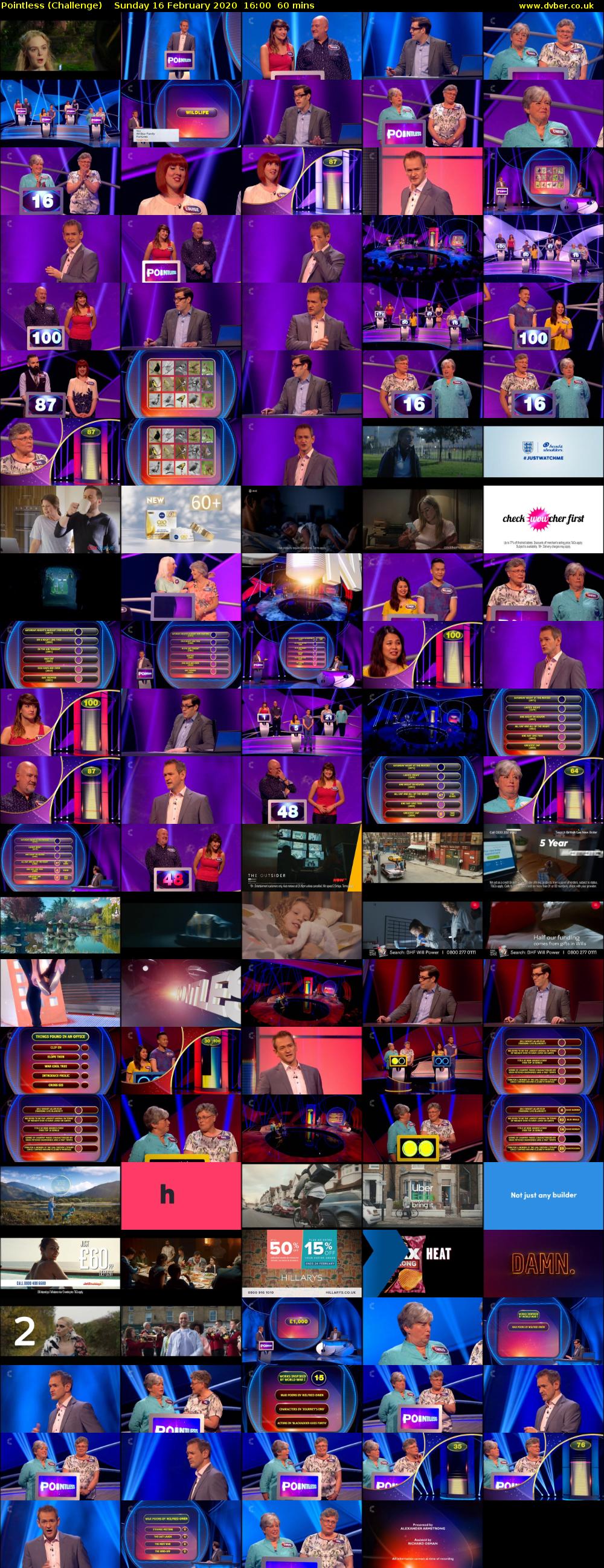 Pointless (Challenge) Sunday 16 February 2020 16:00 - 17:00