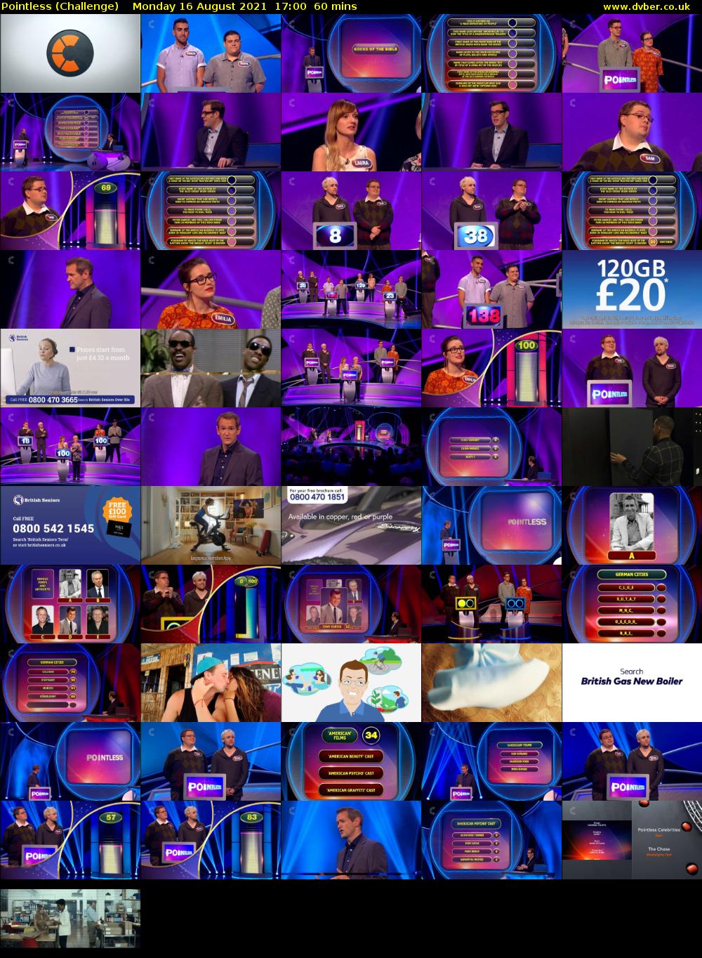 Pointless (Challenge) Monday 16 August 2021 17:00 - 18:00