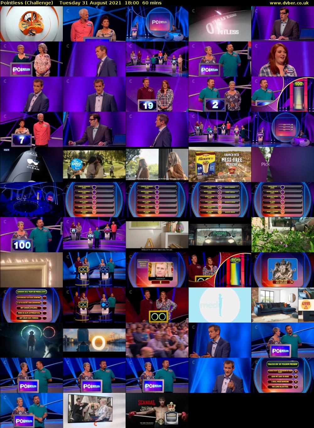 Pointless (Challenge) Tuesday 31 August 2021 19:00 - 20:00