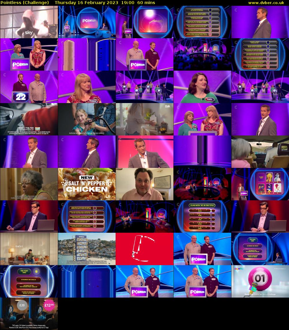 Pointless (Challenge) Thursday 16 February 2023 19:00 - 20:00