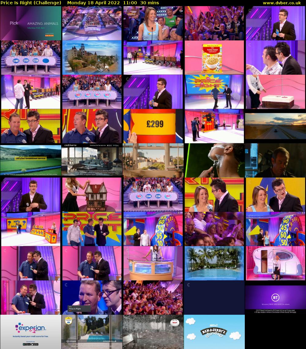 Price Is Right (Challenge) Monday 18 April 2022 11:00 - 11:30