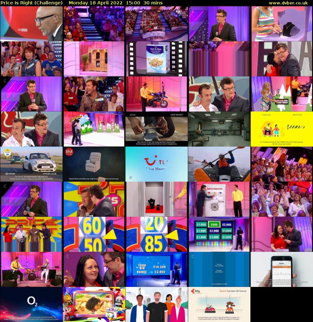 Price Is Right (Challenge) Monday 18 April 2022 15:00 - 15:30