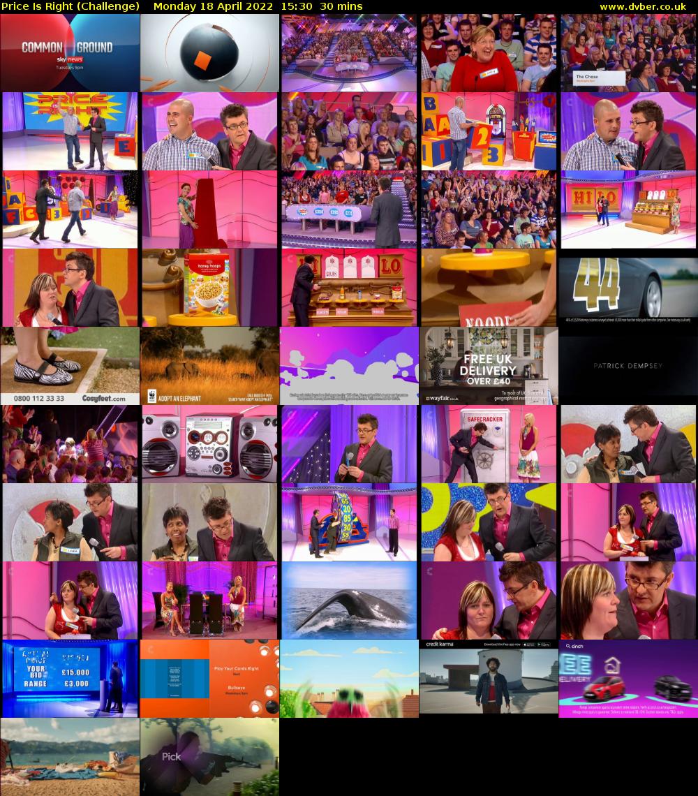 Price Is Right (Challenge) Monday 18 April 2022 15:30 - 16:00