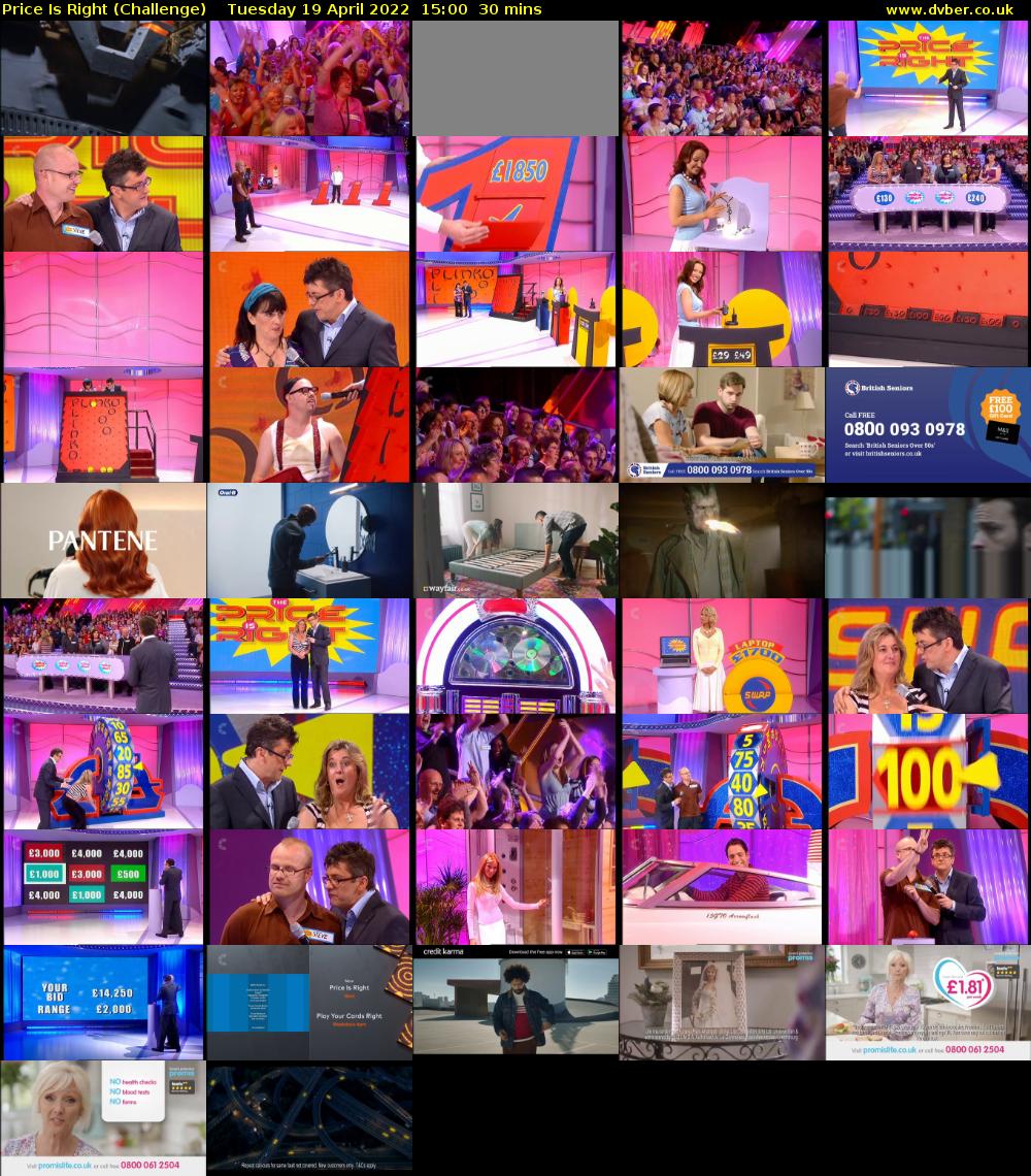 Price Is Right (Challenge) Tuesday 19 April 2022 15:00 - 15:30