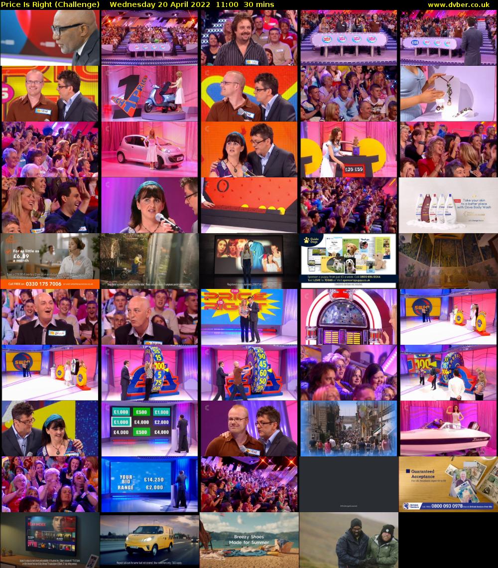 Price Is Right (Challenge) Wednesday 20 April 2022 11:00 - 11:30