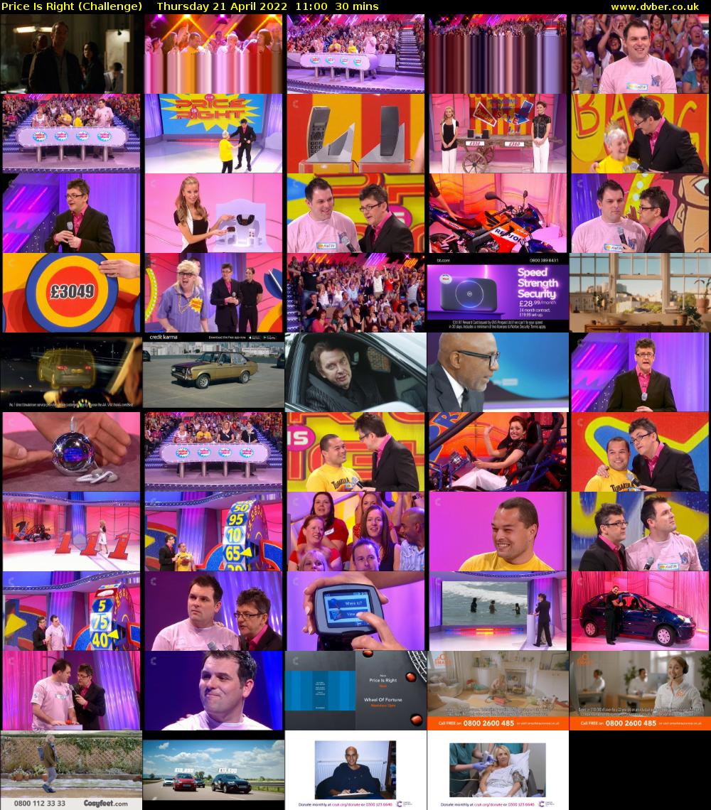 Price Is Right (Challenge) Thursday 21 April 2022 11:00 - 11:30