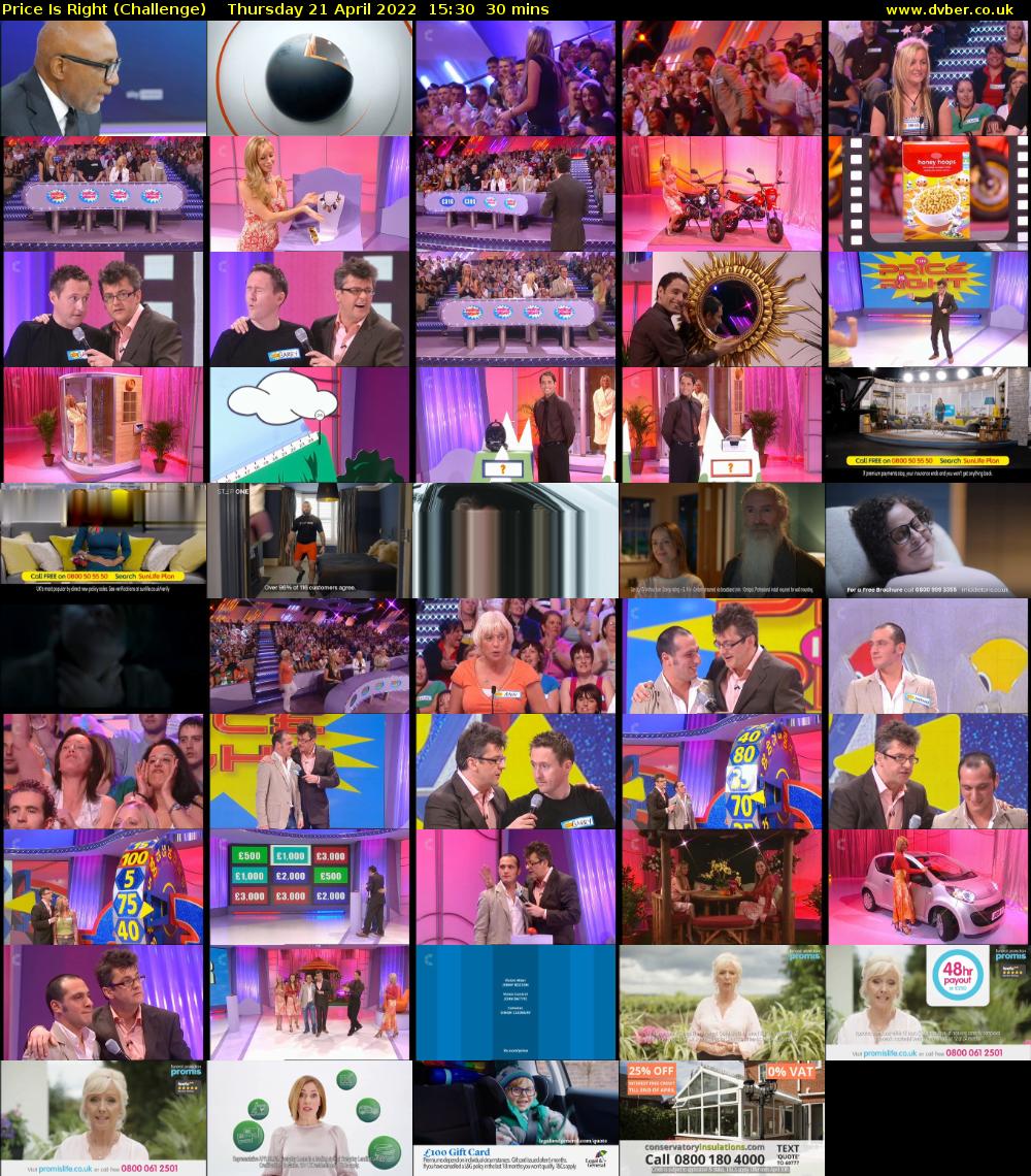 Price Is Right (Challenge) Thursday 21 April 2022 15:30 - 16:00