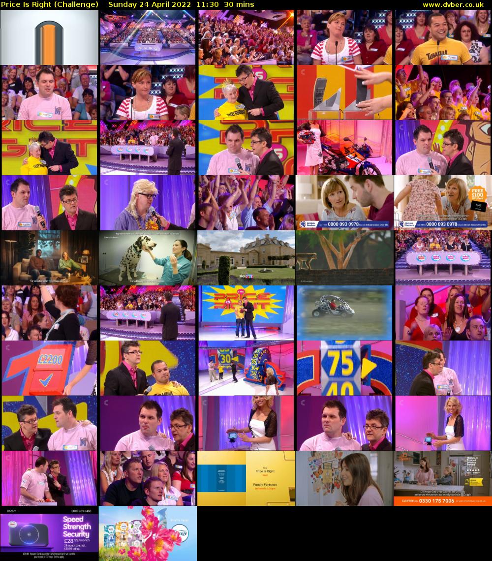 Price Is Right (Challenge) Sunday 24 April 2022 11:30 - 12:00