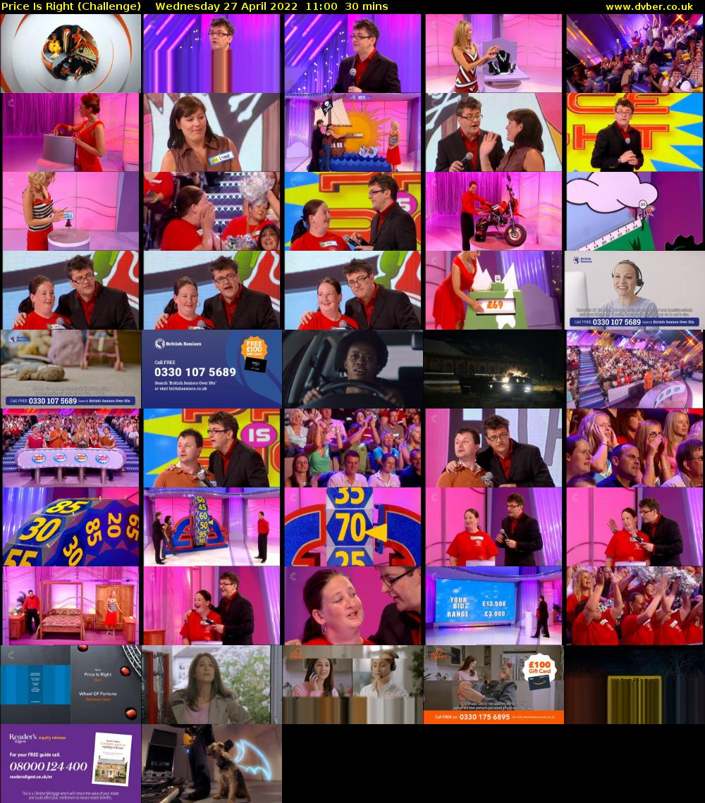 Price Is Right (Challenge) Wednesday 27 April 2022 11:00 - 11:30