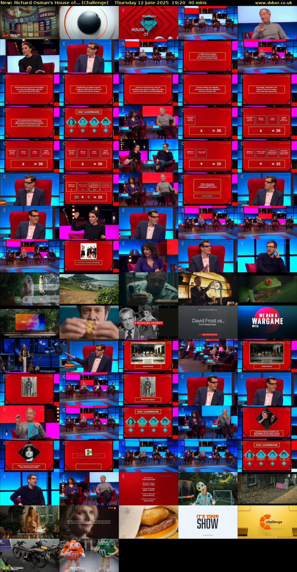 Richard Osman's House of... (Challenge) Thursday 12 June 2025 19:20 - 20:00