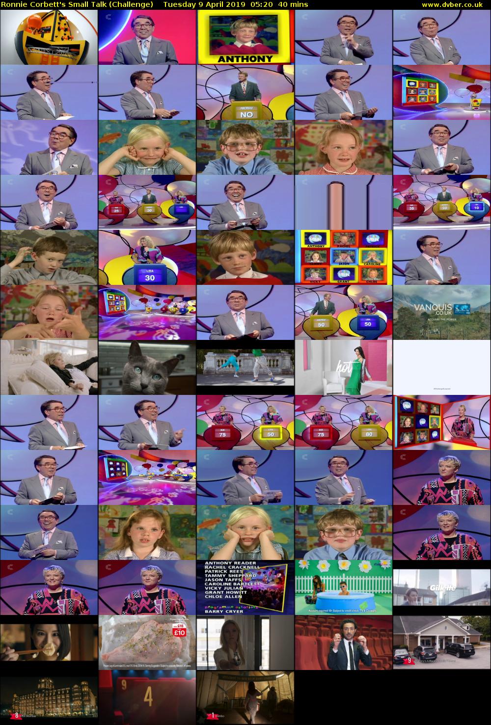 Ronnie Corbett's Small Talk (Challenge) Tuesday 9 April 2019 05:20 - 06:00