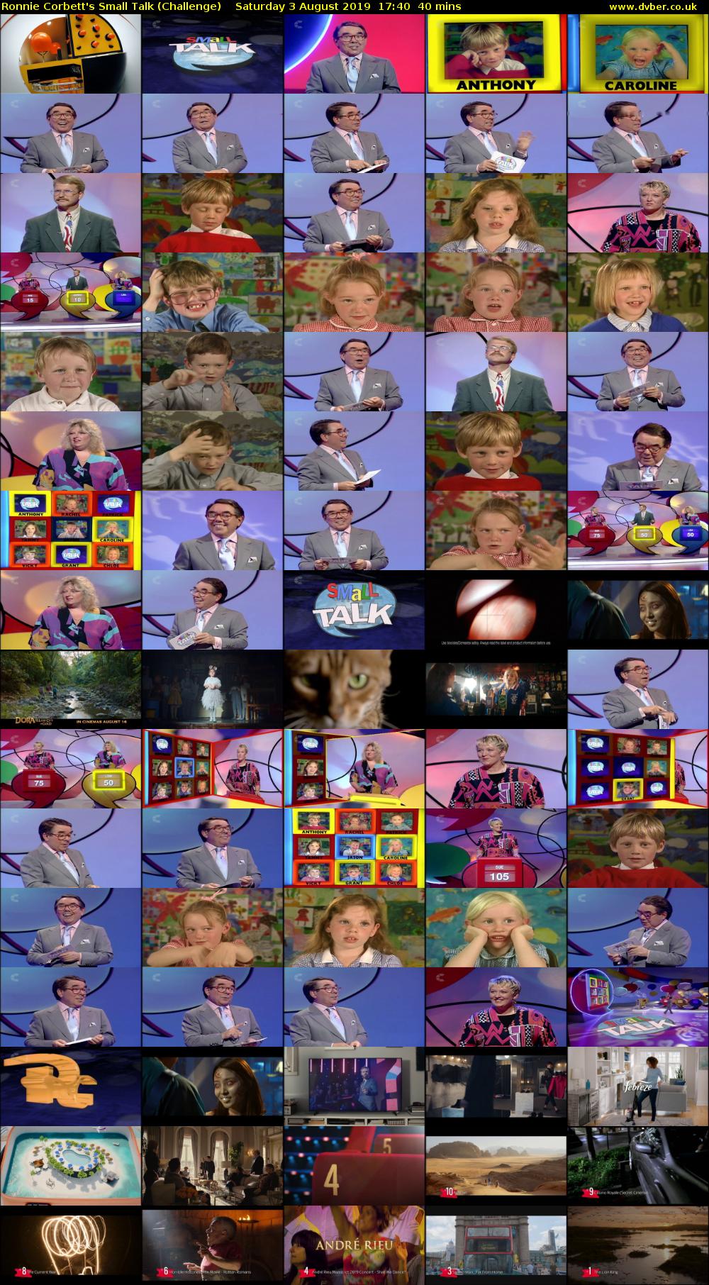 Ronnie Corbett's Small Talk (Challenge) Saturday 3 August 2019 17:40 - 18:20