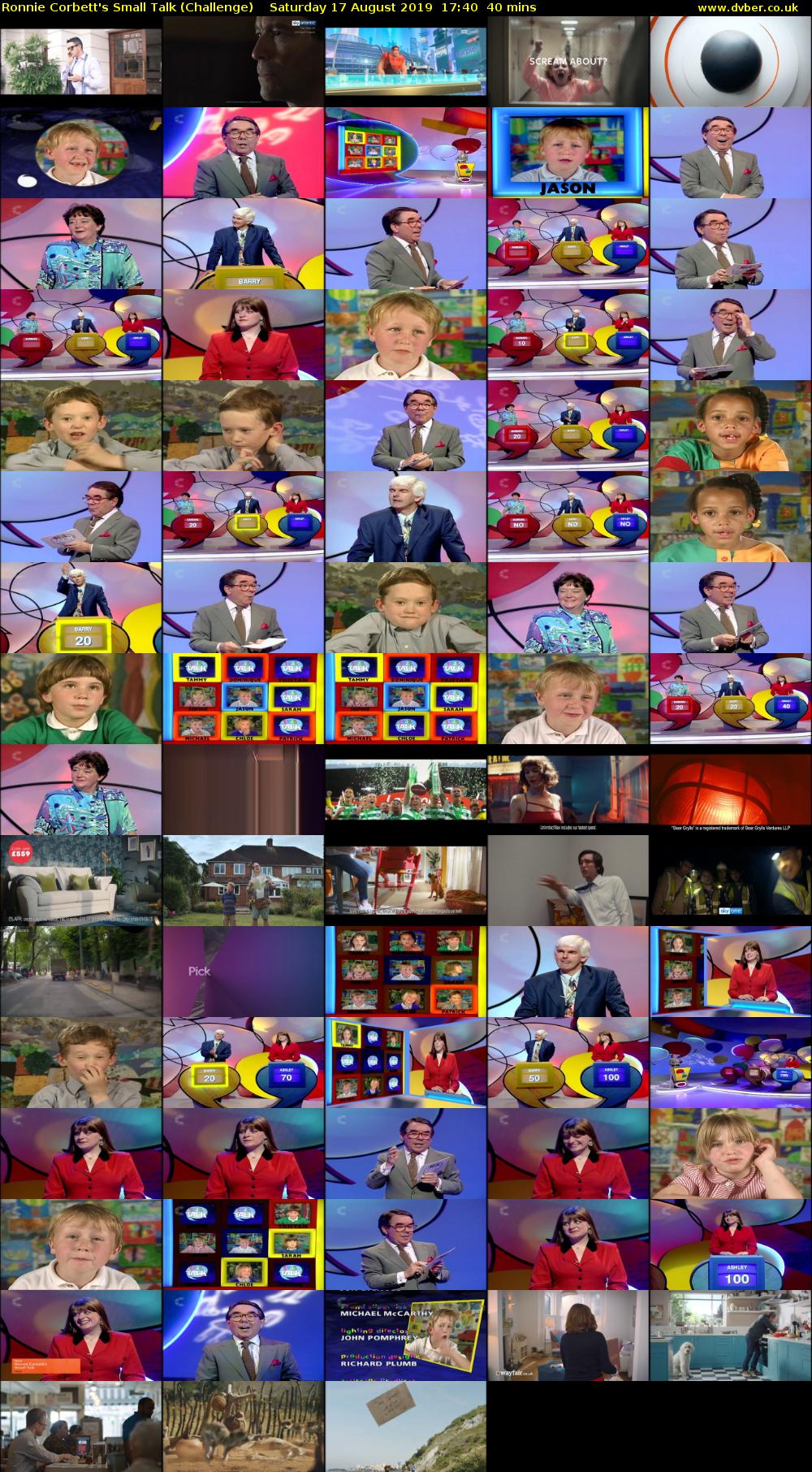Ronnie Corbett's Small Talk (Challenge) Saturday 17 August 2019 17:40 - 18:20