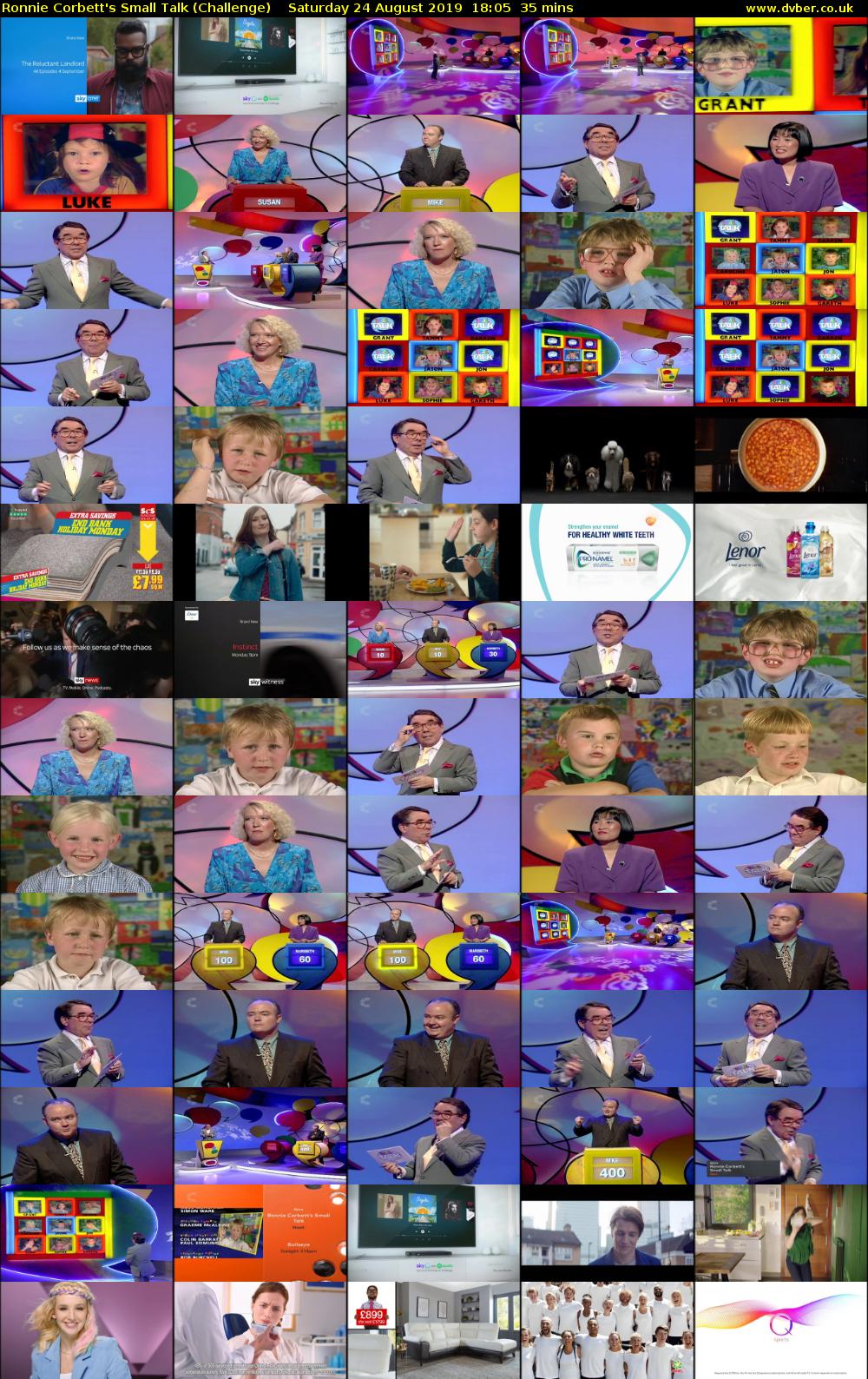 Ronnie Corbett's Small Talk (Challenge) Saturday 24 August 2019 18:05 - 18:40