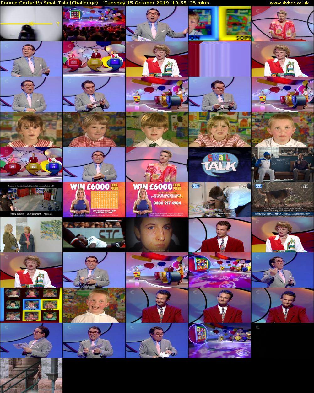 Ronnie Corbett's Small Talk (Challenge) Tuesday 15 October 2019 10:55 - 11:30