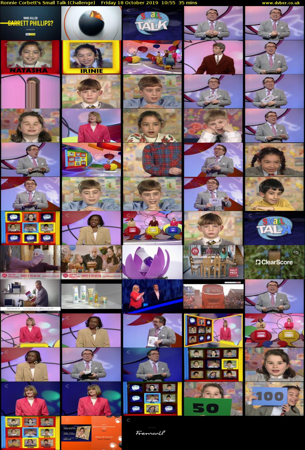 Ronnie Corbett's Small Talk (Challenge) Friday 18 October 2019 10:55 - 11:30