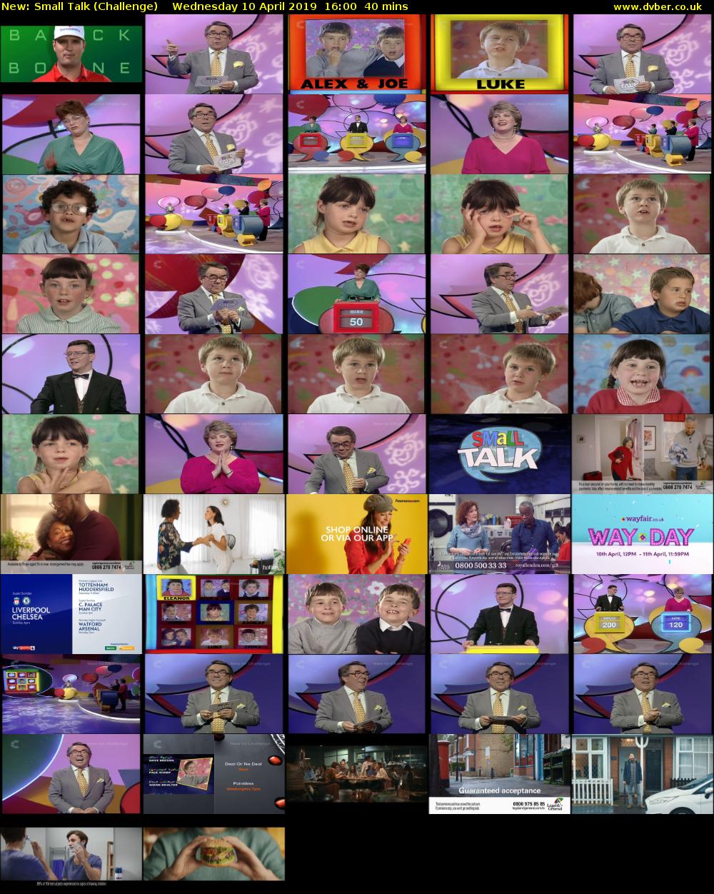 Small Talk (Challenge) Wednesday 10 April 2019 16:00 - 16:40