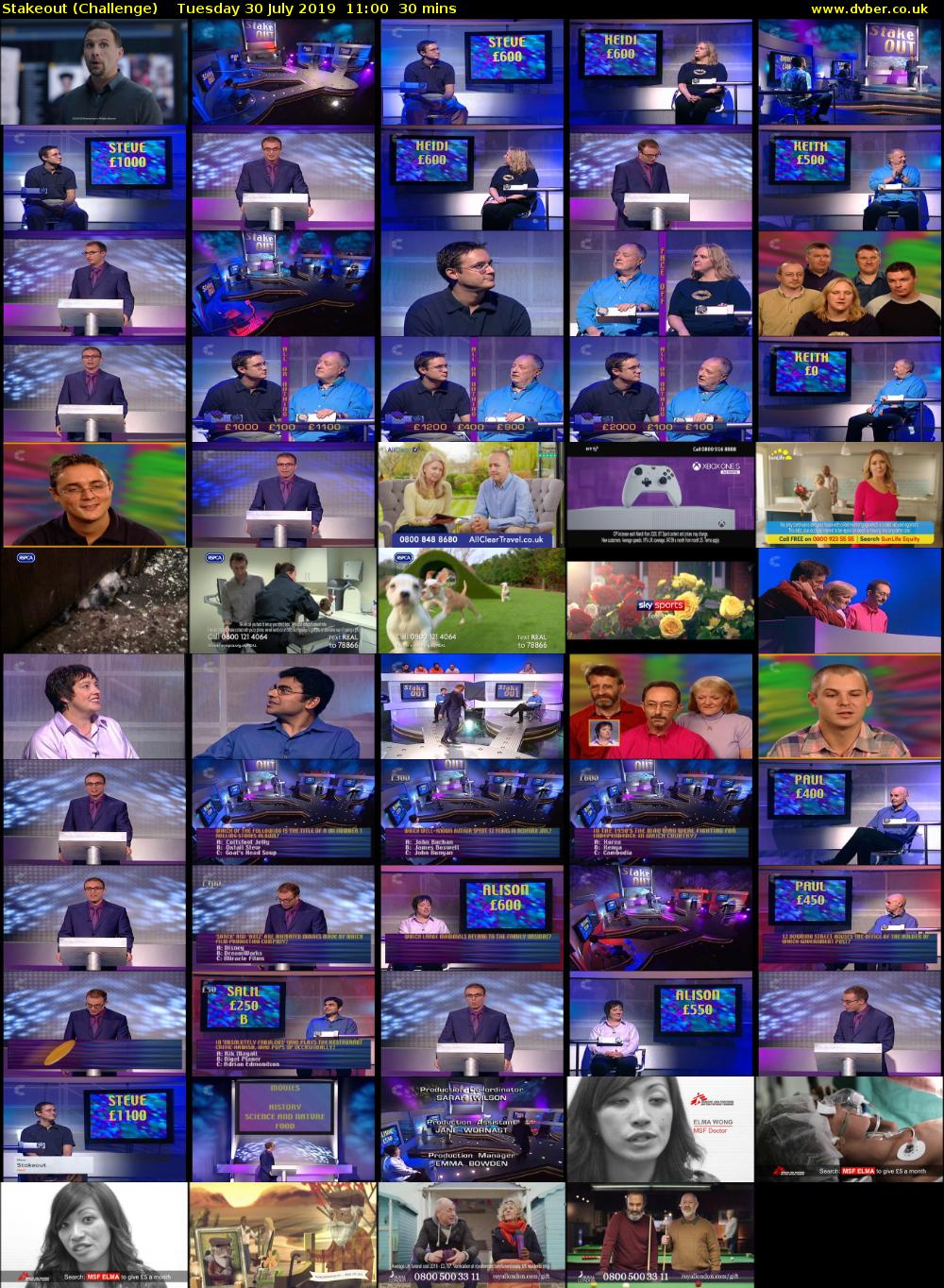 Stakeout (Challenge) Tuesday 30 July 2019 11:00 - 11:30