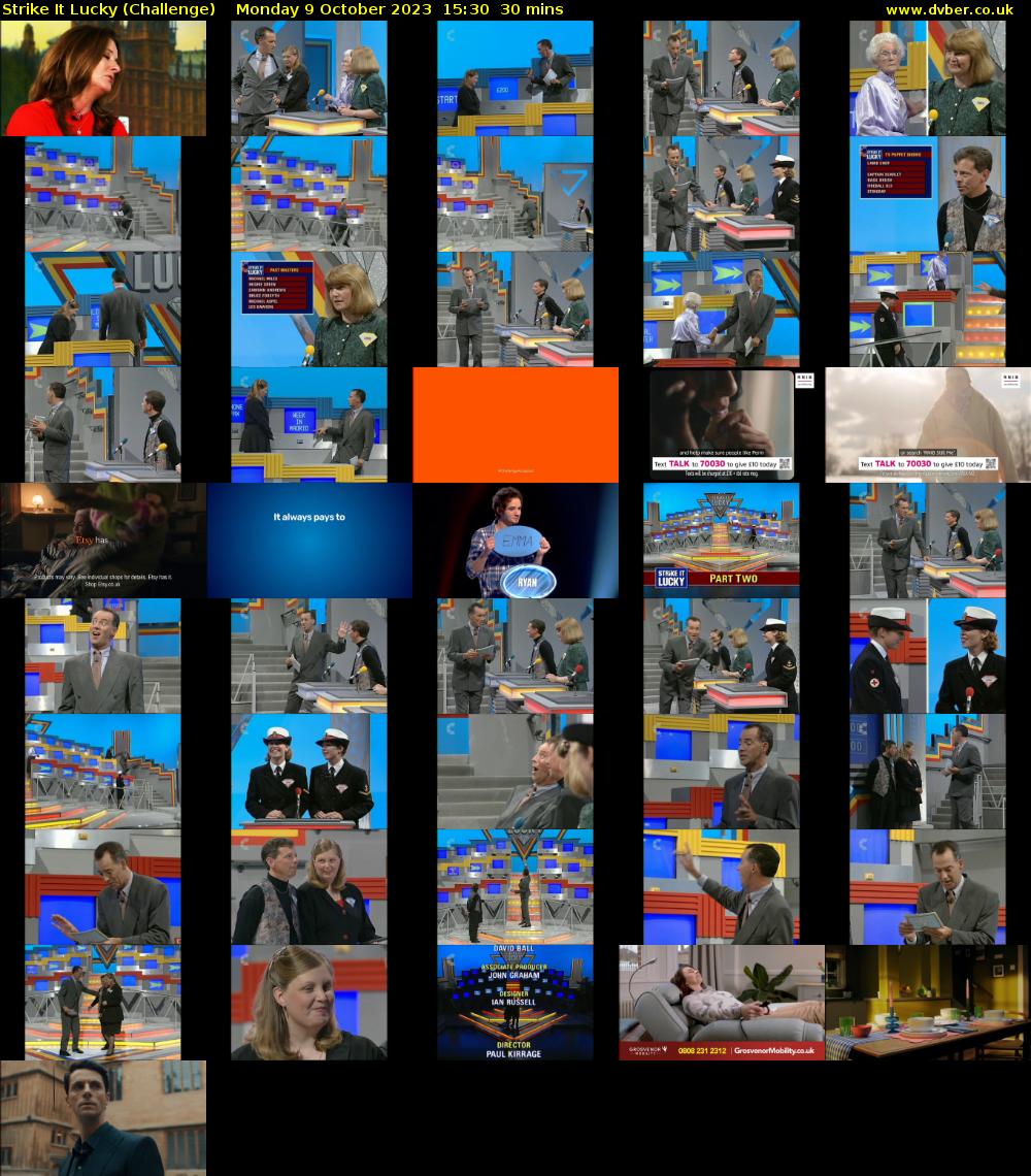 Strike It Lucky (Challenge) Monday 9 October 2023 15:30 - 16:00