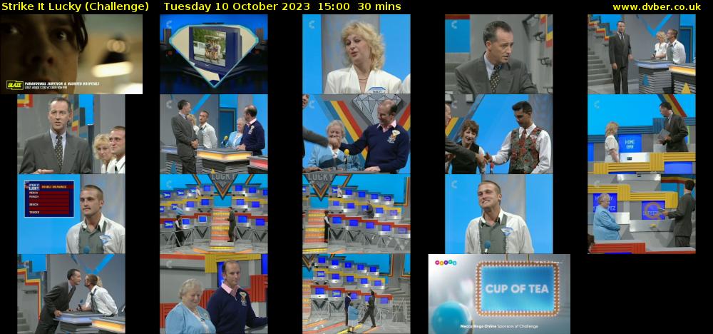 Strike It Lucky (Challenge) Tuesday 10 October 2023 15:00 - 15:30