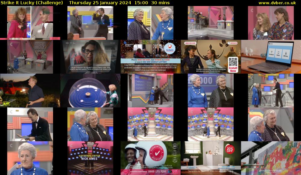 Strike It Lucky (Challenge) Thursday 25 January 2024 15:00 - 15:30