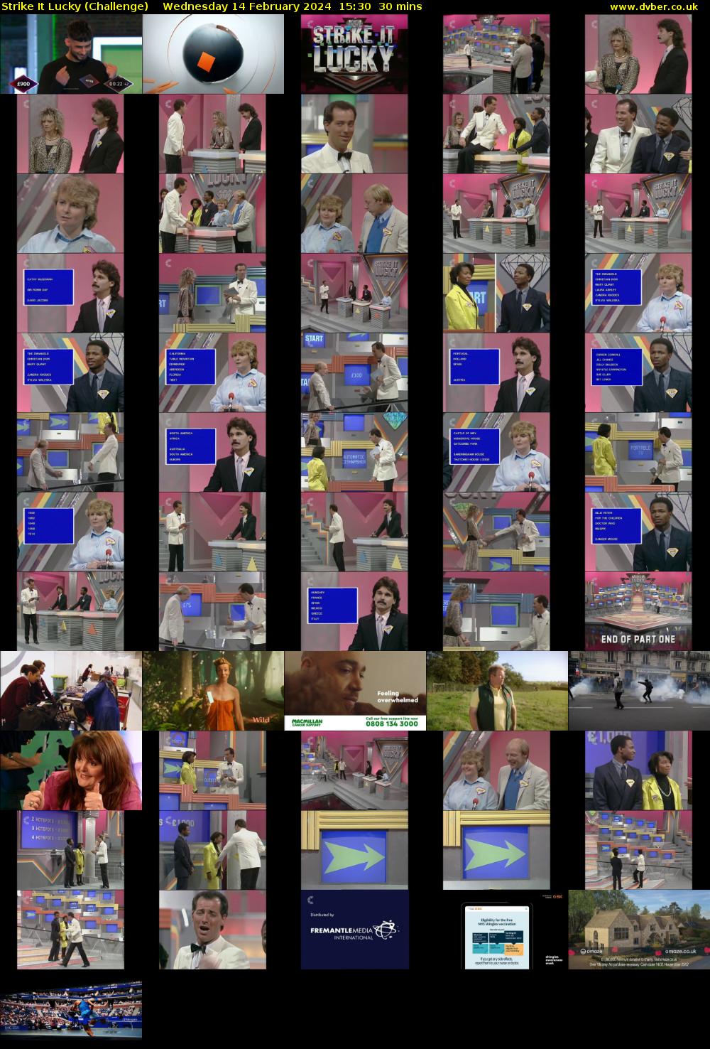 Strike It Lucky (Challenge) Wednesday 14 February 2024 15:30 - 16:00