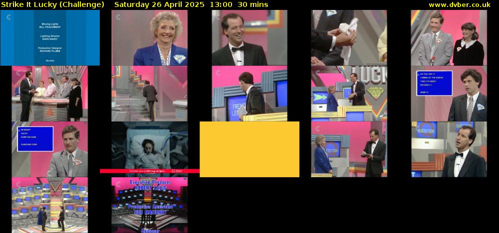 Strike It Lucky (Challenge) Saturday 26 April 2025 13:00 - 13:30