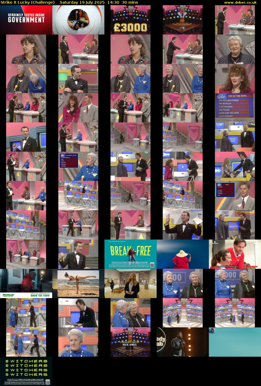 Strike It Lucky (Challenge) Saturday 19 July 2025 14:30 - 15:00