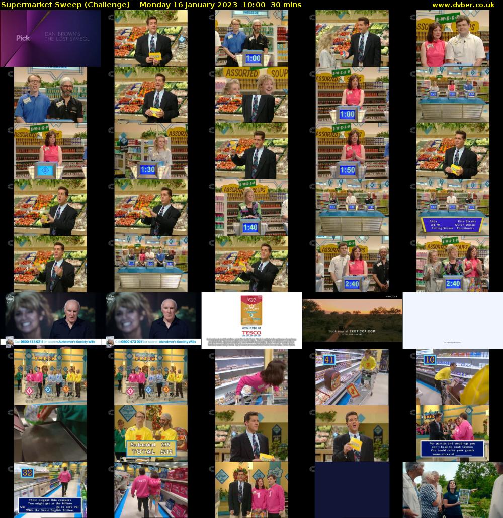 Supermarket Sweep (Challenge) Monday 16 January 2023 10:00 - 10:30