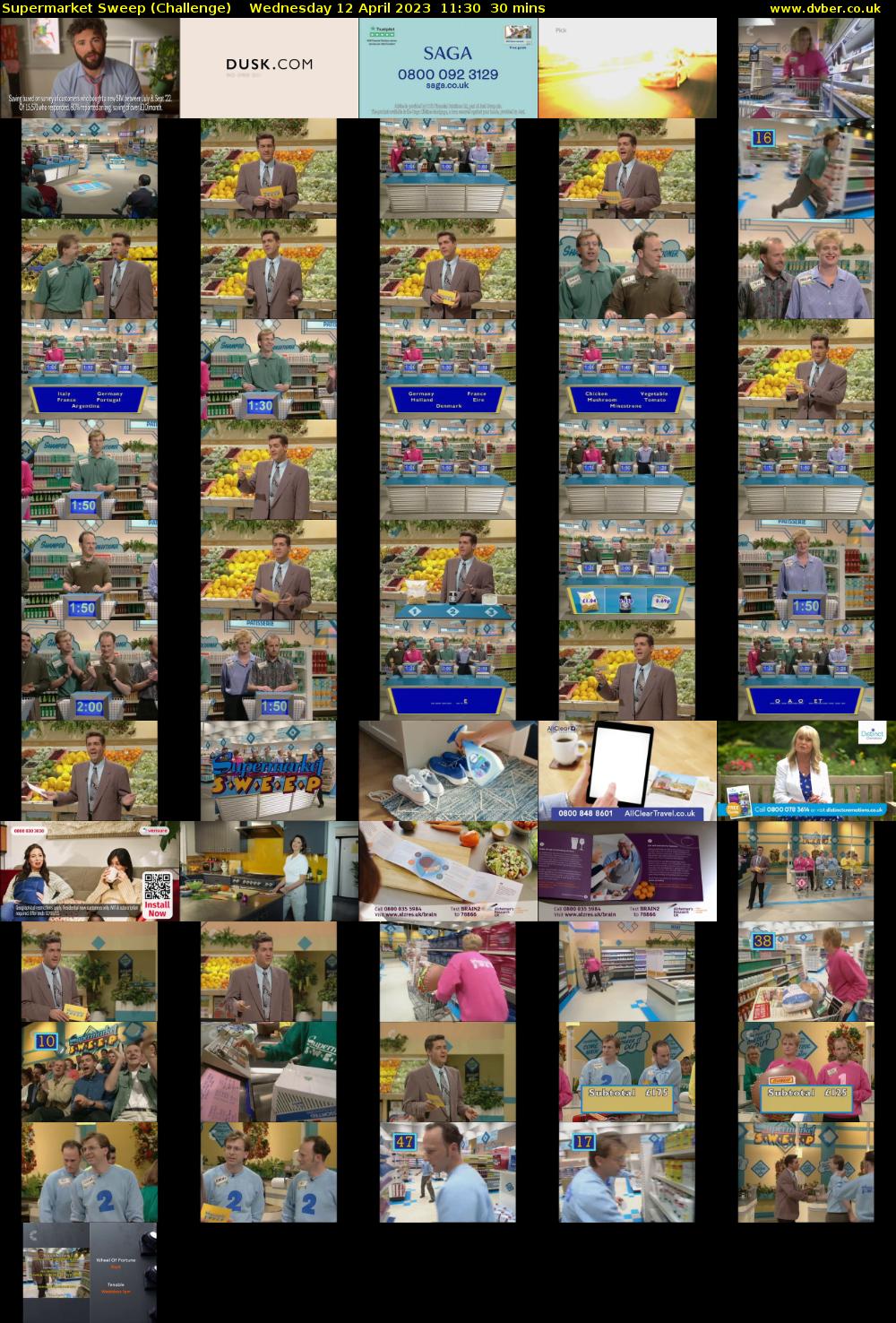 Supermarket Sweep (Challenge) Wednesday 12 April 2023 11:30 - 12:00