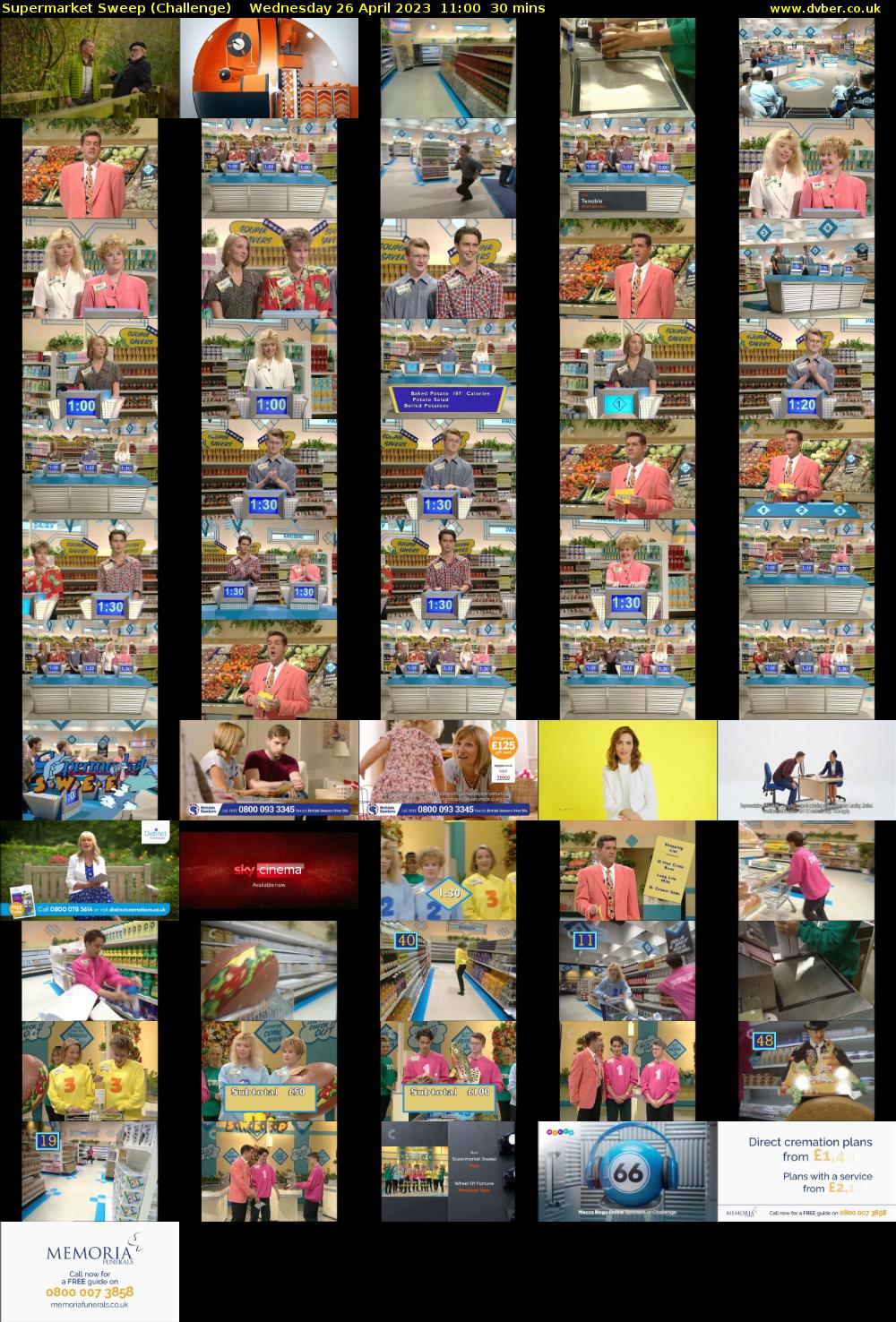 Supermarket Sweep (Challenge) Wednesday 26 April 2023 11:00 - 11:30