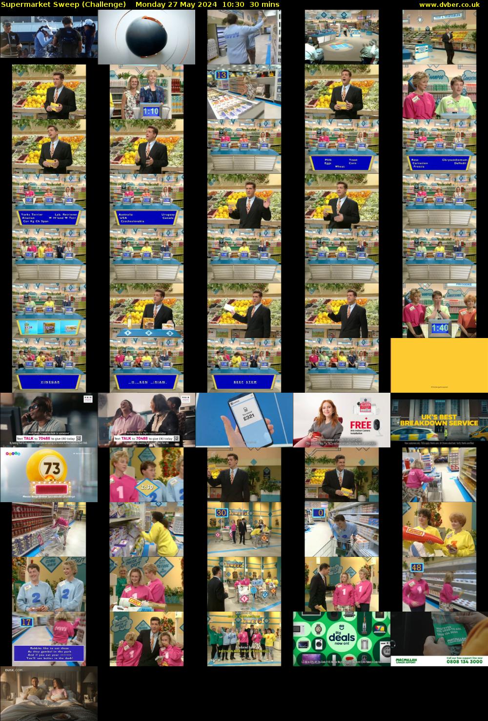 Supermarket Sweep (Challenge) Monday 27 May 2024 10:30 - 11:00