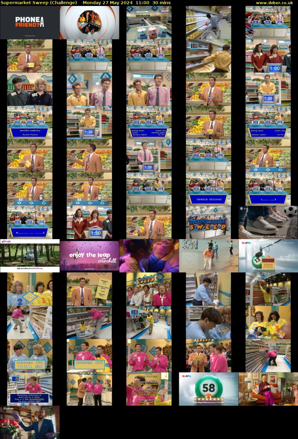 Supermarket Sweep (Challenge) Monday 27 May 2024 11:00 - 11:30