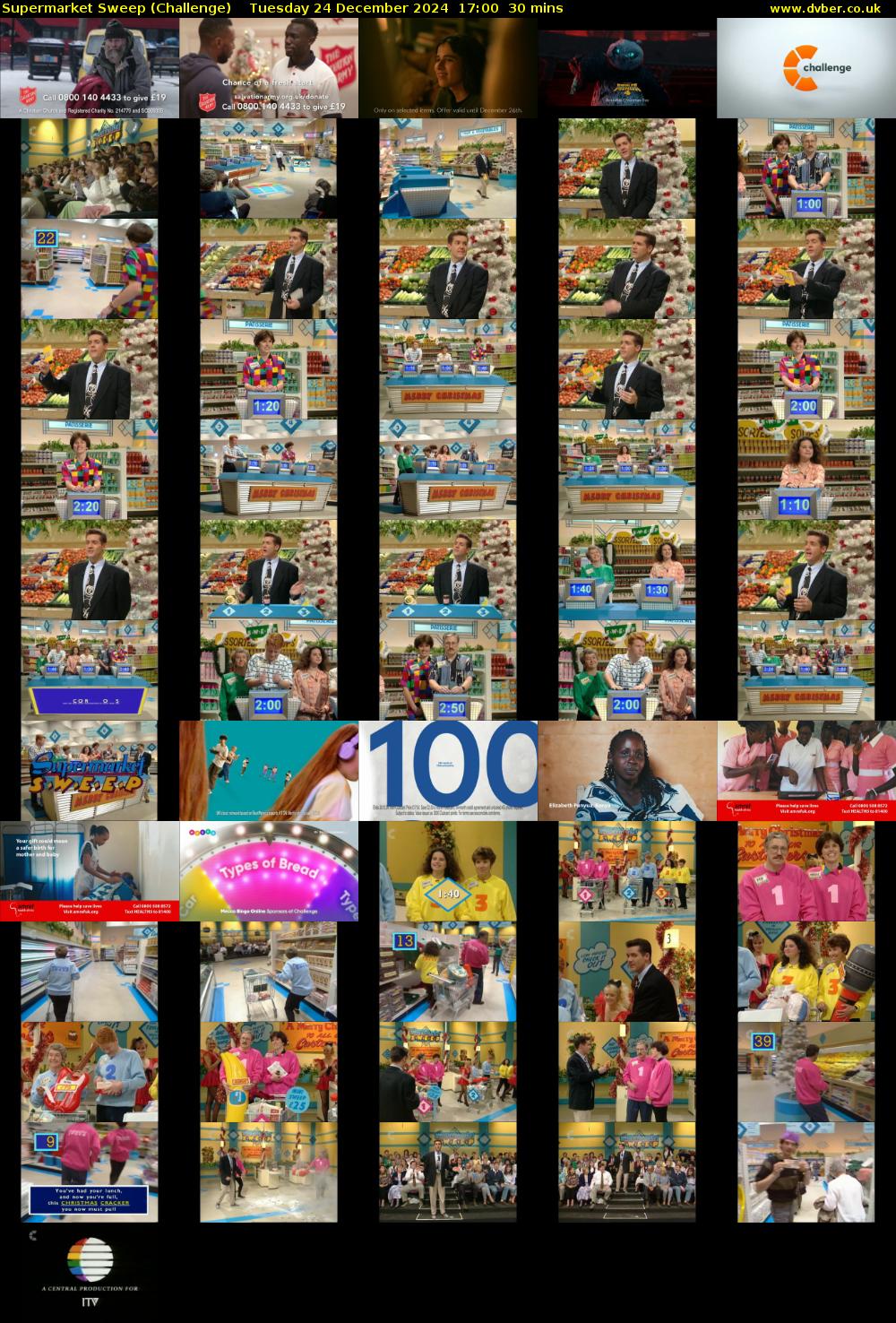 Supermarket Sweep (Challenge) Tuesday 24 December 2024 17:00 - 17:30