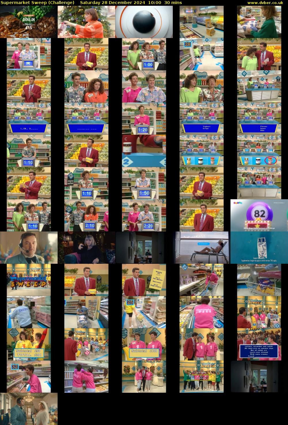 Supermarket Sweep (Challenge) Saturday 28 December 2024 10:00 - 10:30