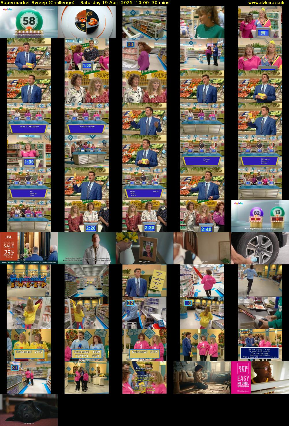 Supermarket Sweep (Challenge) Saturday 19 April 2025 10:00 - 10:30