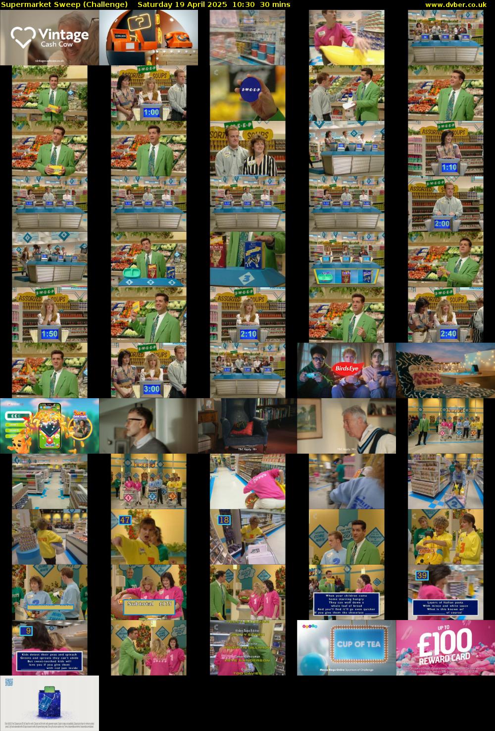 Supermarket Sweep (Challenge) Saturday 19 April 2025 10:30 - 11:00