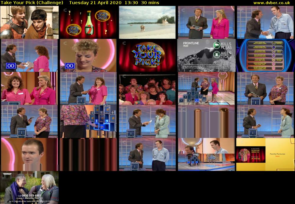 Take Your Pick (Challenge) Tuesday 21 April 2020 13:30 - 14:00